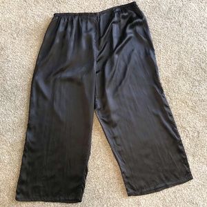 SOLD Citron Santa Monica Silk Elegant Wide Leg Pants XL Black